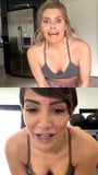 Frankie Bridge teaching Mollie King a dance over webcam. snapshot 19