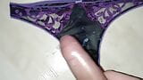 Cumming on sexy satin thong snapshot 3
