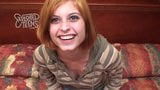 Petite redheaded teenie sucks for the first time on video snapshot 4