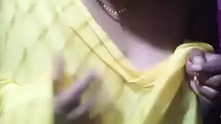 Desi Yellow Saree Open Blouse Hot Aunty Romance Dirty Talking for ...