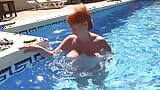 AuntJudys - Busty Mature Redhead Melanie Goes for a Swim in the Pool snapshot 7