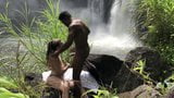 Beautiful white chick gets blacked by waterfall snapshot 4