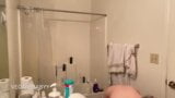 nude bathroom cleaning and peeing – voyeur snapshot 3