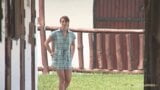 A cute village couple loves having anal sex in front of the horse stables snapshot 1