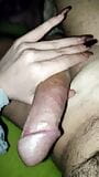 Handjob my boyfriend big dick and touch her balls snapshot 4