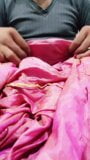 Dick head rub with pink shaded satin silky salwar of neighbour (24) snapshot 13