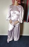 Hot tv crossdresser in sexy satin jumpsuit snapshot 9