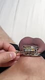 Releasing micro chastity cage with penis plug snapshot 3