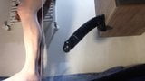 Monster mounted black dildo pounding my tight arse snapshot 3