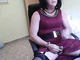 tranny cd crossdresser wanking cumshot snapshot 2