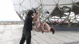 Public Bondage Session with naked hot girl with small tits snapshot 4