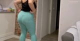 Farting in turquoise tik tok leggings snapshot 2