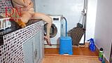 Housewife fucked in the washing machine. pussy licking, cunnilingus. Domination in laundry. snapshot 8