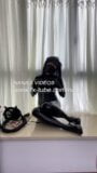 Latex girl window sill masturbation orgasm show snapshot 2