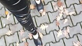 high platform wedges - walking and posing - shoe fetish snapshot 5