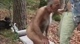 Slave grandpa sucking & getting fucked outdoors snapshot 1