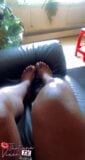 White Cum on Pretty Ebony Feet snapshot 5