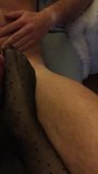 My sexy nylon feet covered with cum ! snapshot 3