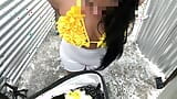 Grabada mujer culona bbw en vestidor al aire libre snapshot 7