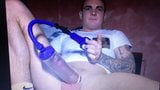 Straight muscle hung guy vacuum pumping in tube snapshot 2