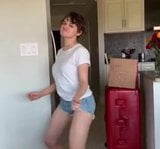 Joey King dancing in jean shorts snapshot 2