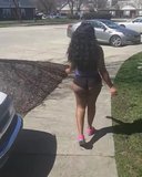 Ebony booty clapping while she walking snapshot 2