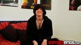 Cute emo passionately strokes his hard cock after interview snapshot 3