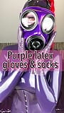 Miss Fetilicious Purple latex gloves and socks snapshot 1