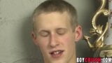 Skinny blond twink Aiden Ash cums on himself while jerking snapshot 2