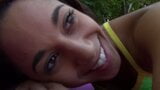 Horny sluts have lick session naked on the lawn outdoors snapshot 4