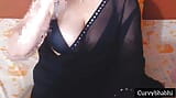 Desi sexy bhabhi in black saree snapshot 12