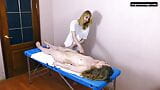 Tight petite first timer on massage table in oil snapshot 3