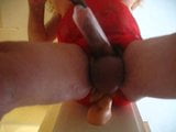 Cross Dresser Anal Joy #2 in my Red Ouvert Body Suit Pumping snapshot 14