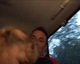 A skillful German lady with an amazing round ass loves riding a hard cock in the car snapshot 9