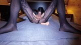 I ejaculate in my nylon stockings while masturbating with my satin gloves snapshot 1