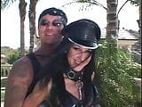 Dirty slut with dog collar rides a bikers cock snapshot 3