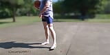 Playing basketball on a public court with my cock on display snapshot 7