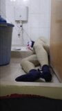 Zentai penis toilet slaaf bondage femdom snapshot 4