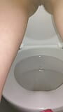 Slim pissing close-up in a public toilet. Russian pissing porn. Pissing standing hairy cunt snapshot 6