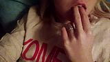 Evening charming homemade striptease and gentle masturbation with orgasm. Close-up snapshot 2