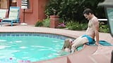 Teen Stepdaughter Lights Up A Cock Pool Party In Her Mouth (Chloe Rose) snapshot 5