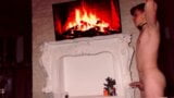 Very hot sex near the fireplace, doggy style, cum shot snapshot 1