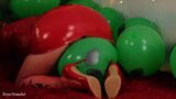 DILDO SUCK pvc latex BOOBS PLAY strap-on tickling hot video snapshot 2