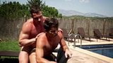 Stas and Devin Bareback by the Pool snapshot 13