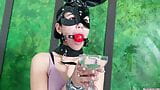 Ball Gagged Bunny Girl Reading 50 Shades Of Grey For Lesbian Mistress snapshot 1