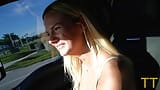 SEXY Rubia de 20 años engaña a su novio en el estacionamiento - Lacy Tate snapshot 4