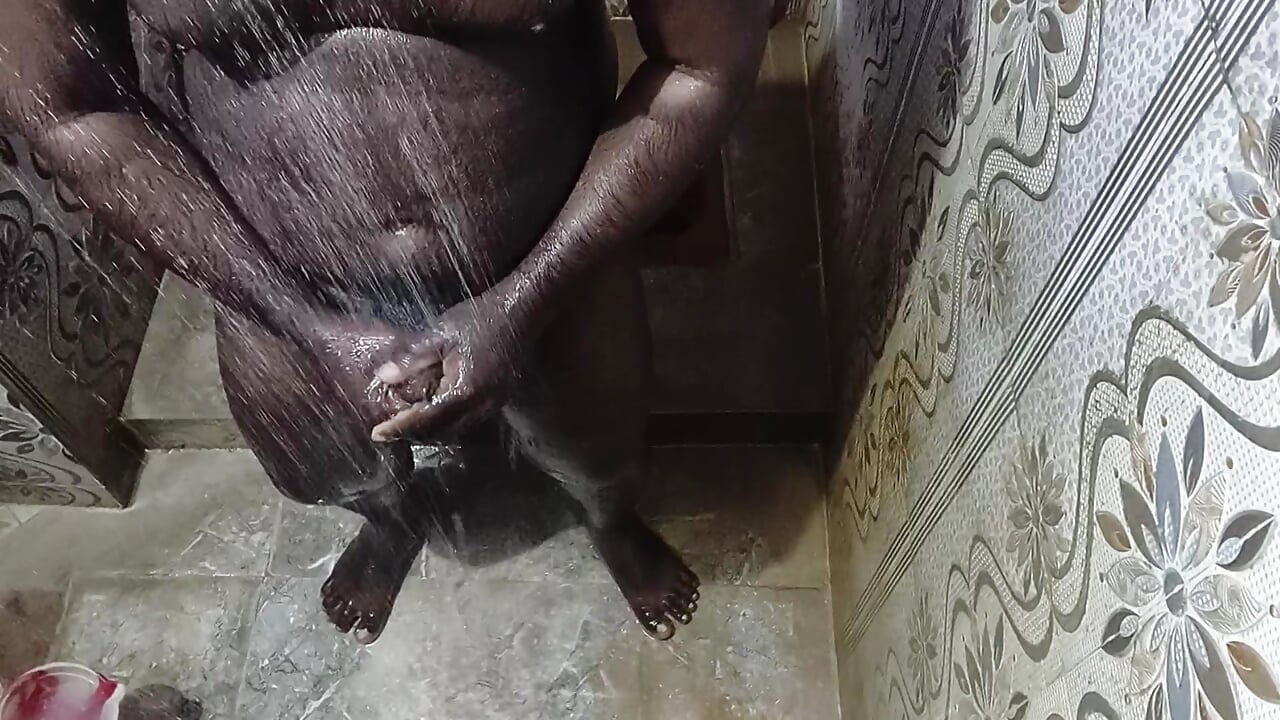 shower bathing and handjob cum