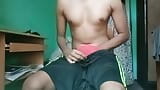 Latino teen boy jerks off in soccer shorts and red underwear after school snapshot 2
