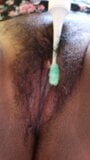 Hairy Latina playing with vibrating toothbrush p 1 snapshot 4