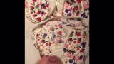 Floral bra and panties cum snapshot 3